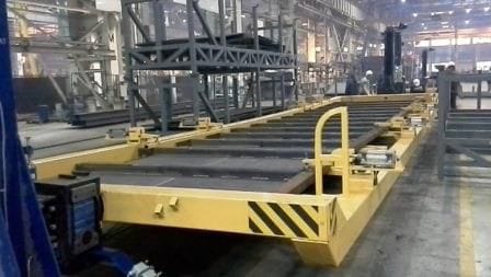 Процесс работы кантователя боковых стенок вагонов